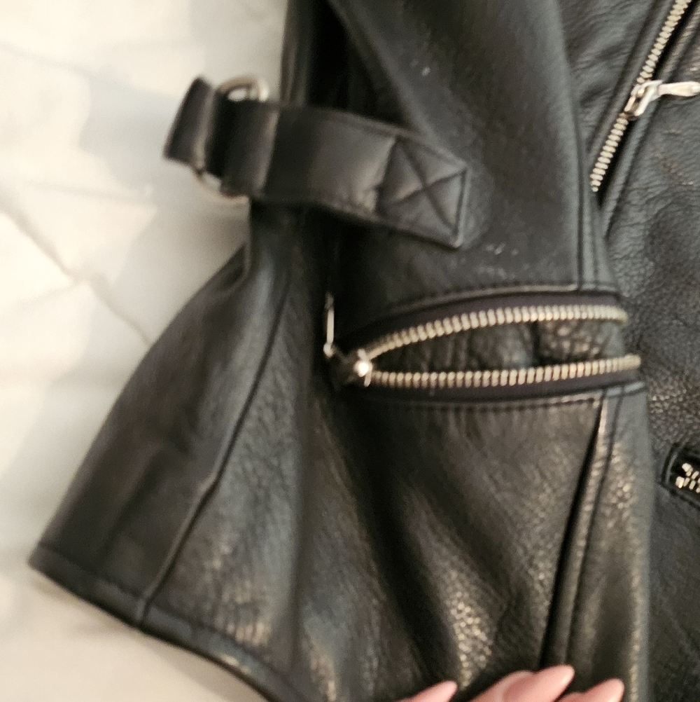 Wilson real leather moto jacket small - Picture 2 of 8